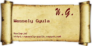 Wessely Gyula névjegykártya